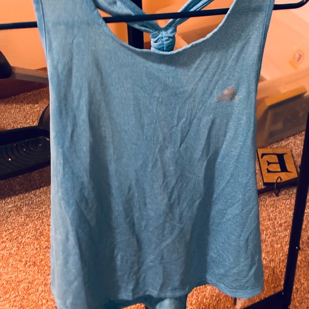 Adidas Light Blue Sleeveless Top.